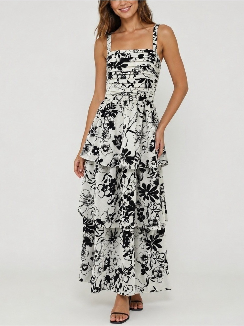 Abercrombie & Fitch Emerson Tiered Floral Maxi Dress, Size M
